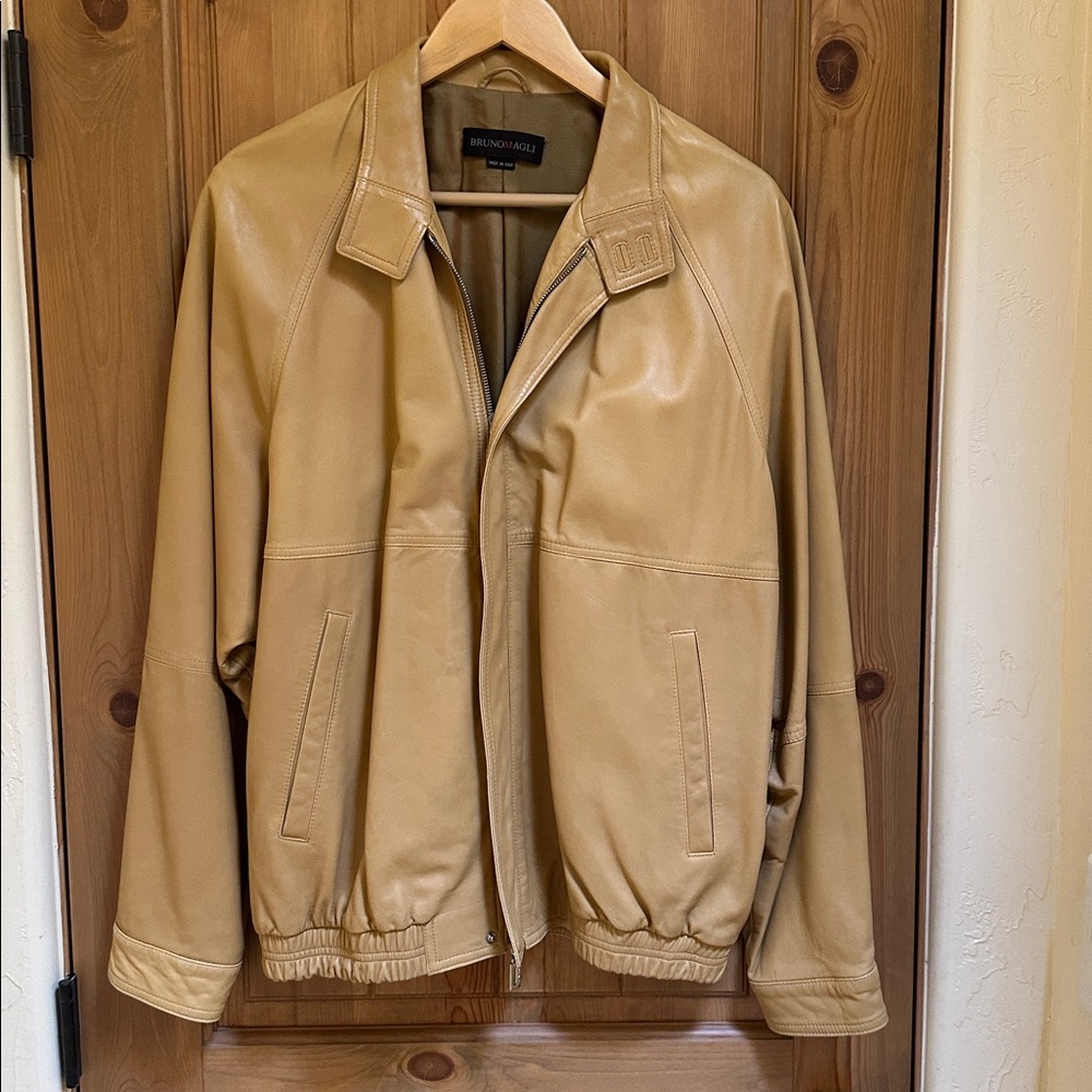 Bruno Magli Tan Leather Jacket
